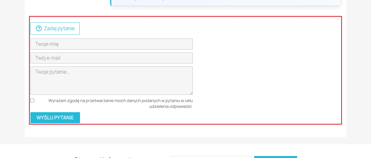 Ask a question form on the front