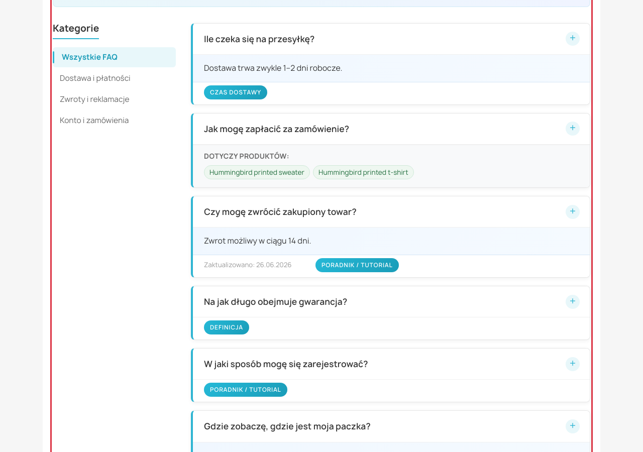 Dedicated FAQ page